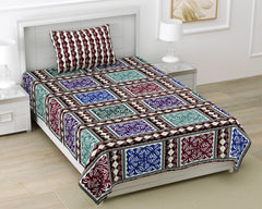 Ajrakh Print Single Bed Sheet – Pure Cotton Handblock