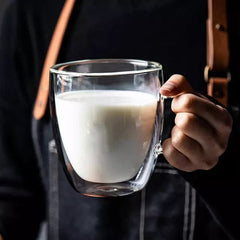 Doubled walled Glass Cup - 350 ML – Insulated Hot & Cold Beverage Gl image 2