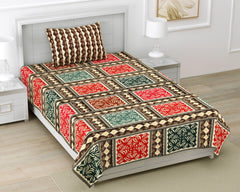 Ajrakh Print Single Bed Sheet – Pure Cotton Handblock