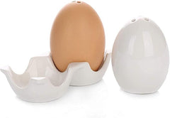 Ceramic Egg-Shaped Salt and Pepper Shaker Set (Set of 2) – Elegant Kitchen Decor image 3