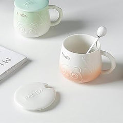 Panda-Shaped Ceramic Cup with Spoon, 400ml – Cute & Functional Tea/Coffee Mug image 3