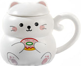 Adorable Cat-Shaped Ceramic Coffee Mug with Lid & Spoon – Cute & Cozy Drinkware image 0