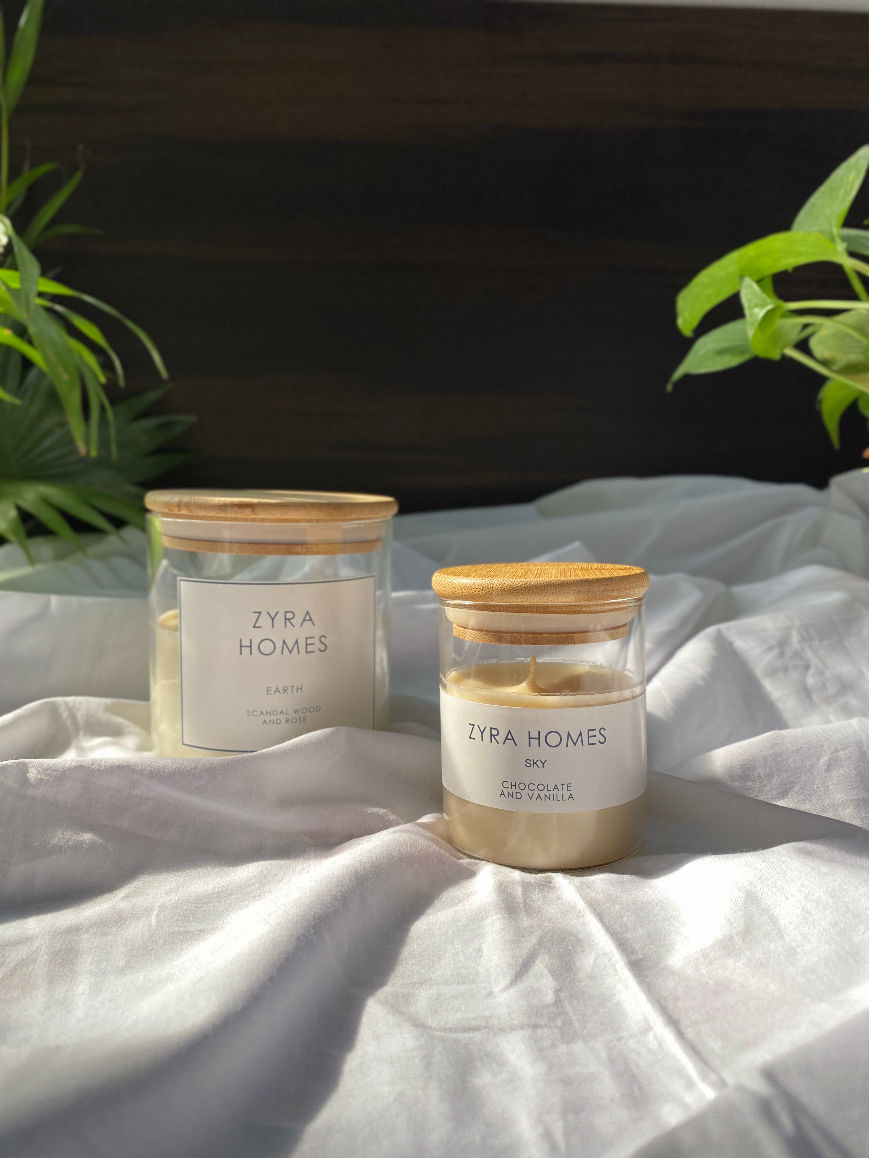 Combo Set: Big & Small Wooden Lid Jar Candles with Cotton Wicks | image 0