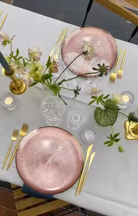 Luxury Gold Rim Square Glass Plate – Elegant Serving & Dinnerware image 0