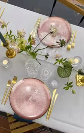 Luxury Gold Rim Square Glass Plate – Elegant Serving & Dinnerware image 0