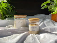 Combo Set: Big & Small Wooden Lid Jar Candles with Cotton Wicks | image 1