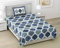 Ajrakh Print Cotton Single Bed Sheet – Soft & Durable