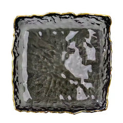 Elegant Gold Rim Square Glass Plate – Perfect for Snacks Serving image 3