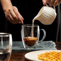 Doubled walled Glass Cup - 350 ML – Insulated Hot & Cold Beverage Gl image 1