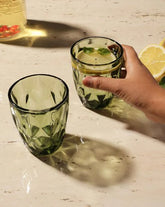 Green Color Glasses set of 2 piece- 300ML, Stylish and Durable image 0