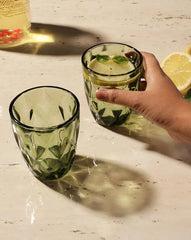 Green Color Glasses set of 2 piece- 300ML, Stylish and Durable image 0