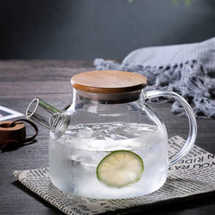 Borosilicate Round Glass Tea Pot - 1L Capacity, Heat Resistant, Premium Quality, image 3