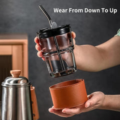 Glass Coffee Cups & Mugs with Lid and Straw image 3