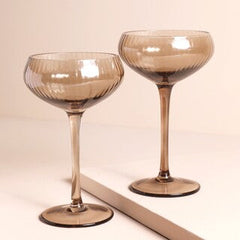 Lou Coupe Glass Brown - Elegant Stemmed Cocktail Glass for Classic Drinks image 1