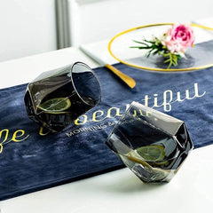 Crystal Whiskey Glasses Set - 310ML, Black Color, 6 Pieces - Premium Quality, El image 1