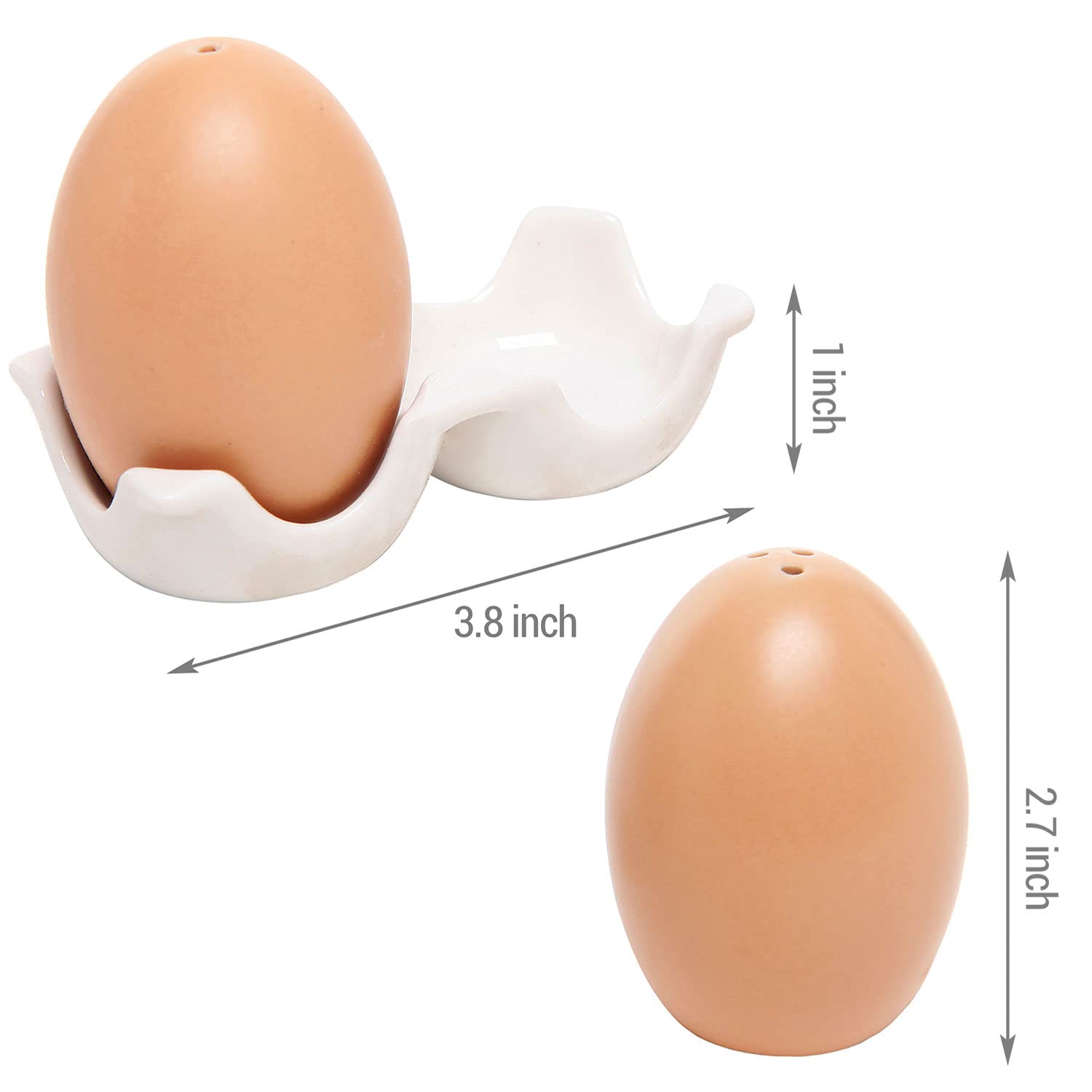 Ceramic Egg-Shaped Salt and Pepper Shaker Set (Set of 2) – Elegant Kitchen Decor image 4