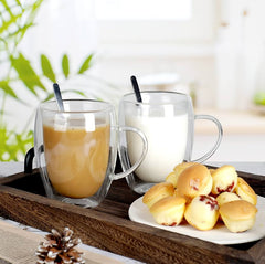 Doubled walled Glass Cup - 350 ML  – Insulated Hot & Cold Beverage Gl image 3
