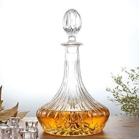 Elegant 28 OZ Liquor Decanter Bottle with Stopper - Classic Glass Whiskey image 4