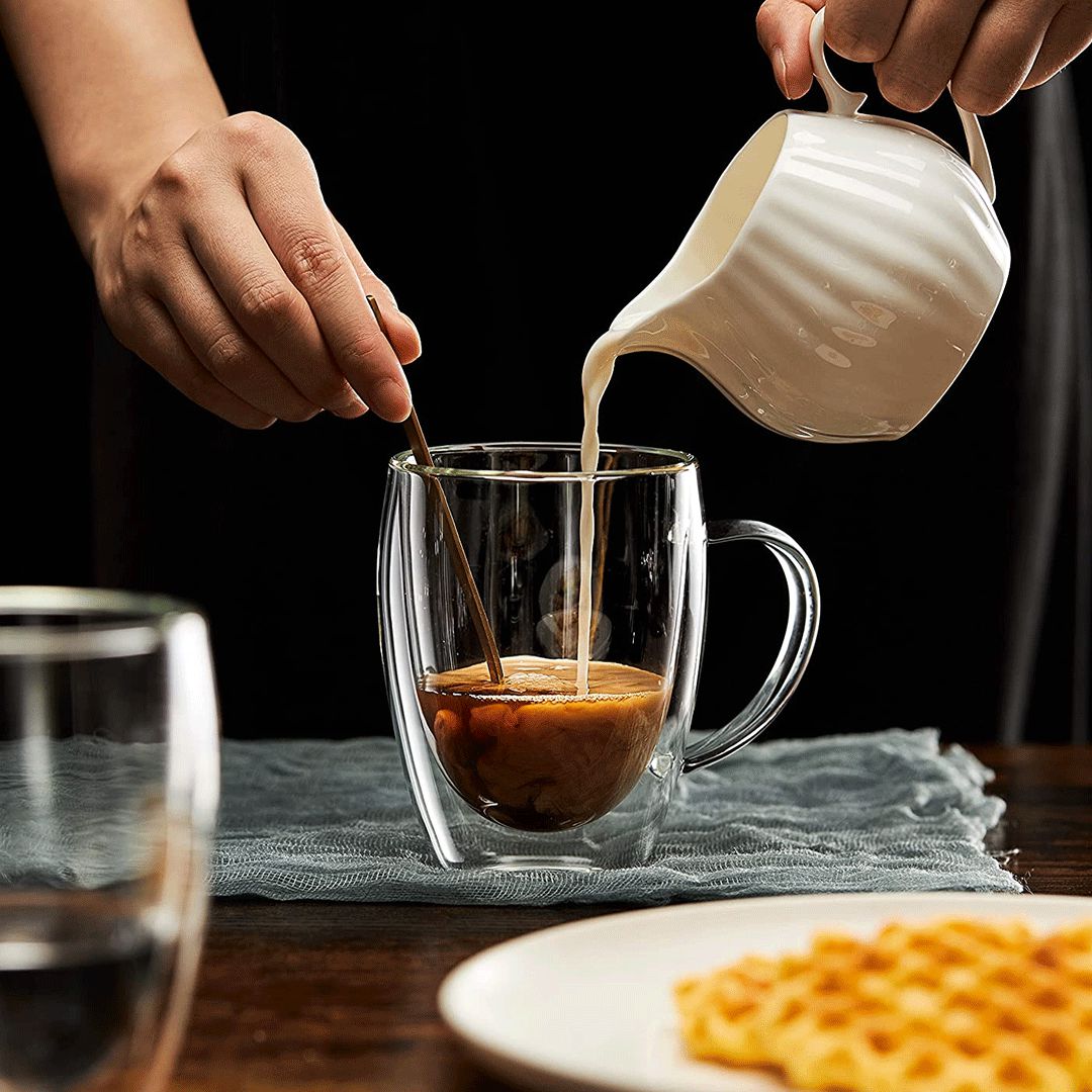 Doubled walled Glass Cup - 350 ML  – Insulated Hot & Cold Beverage Gl image 1