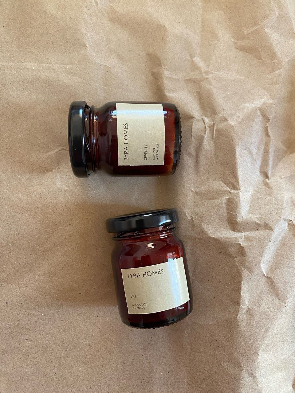 Set of 2 Amber jar candle | Simple, Classic Elegance