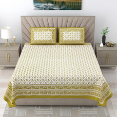 Jaipuri Cotton Double Bed Sheet with 2 Pillow Covers –