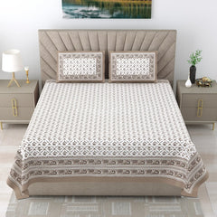 Jaipuri Cotton Double Bed Sheet with 2 Pillow Covers –